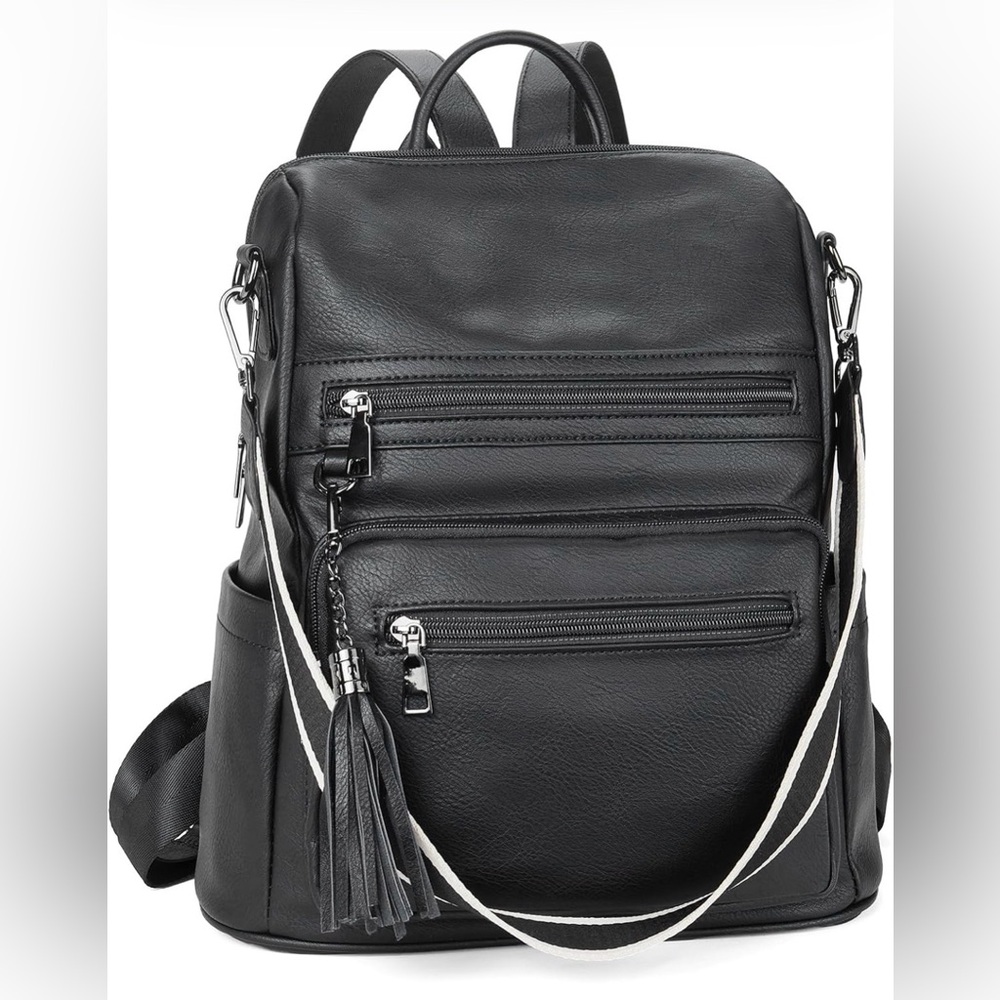 Telena Womens Backpack Purse Vegan Leather Large Travel College Shoulder Bag